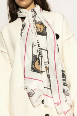 Moschino WHITE Scarf with print