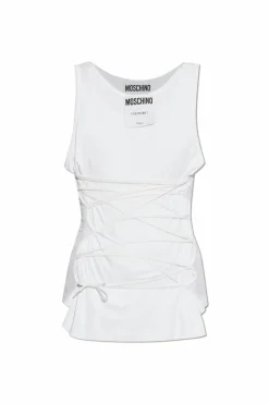 Moschino WHITE Top with drawstrings