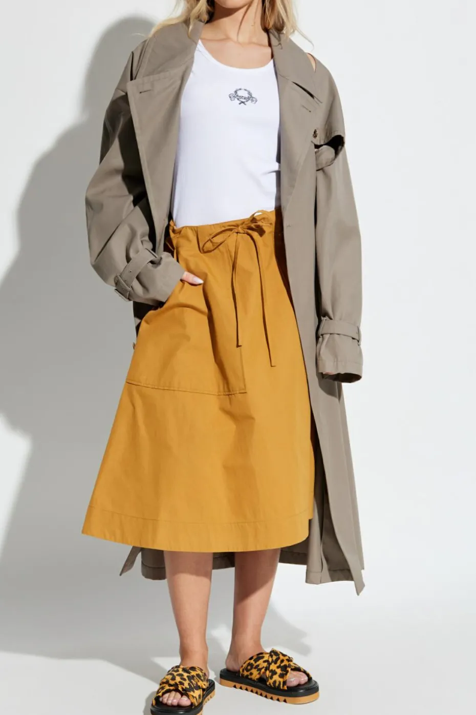 Moschino YELLOW Flared skirt