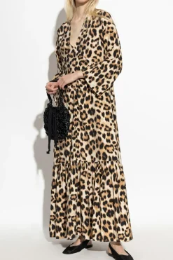 Munthe beige Dress with animal print
