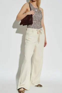 Munthe beige Top "Pymma" with animal motif