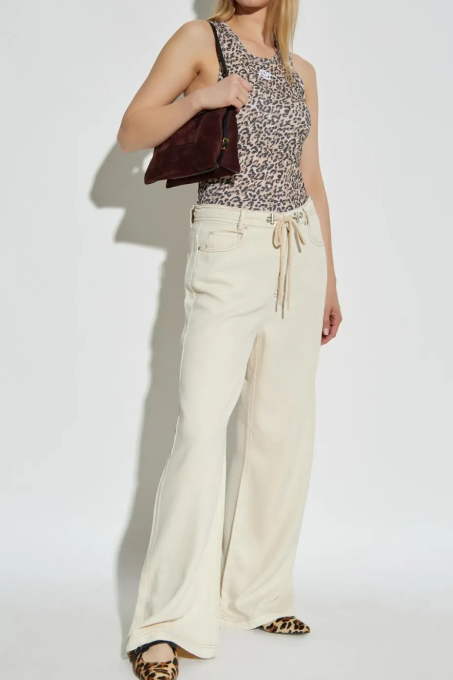 Munthe beige Top "Pymma" with animal motif