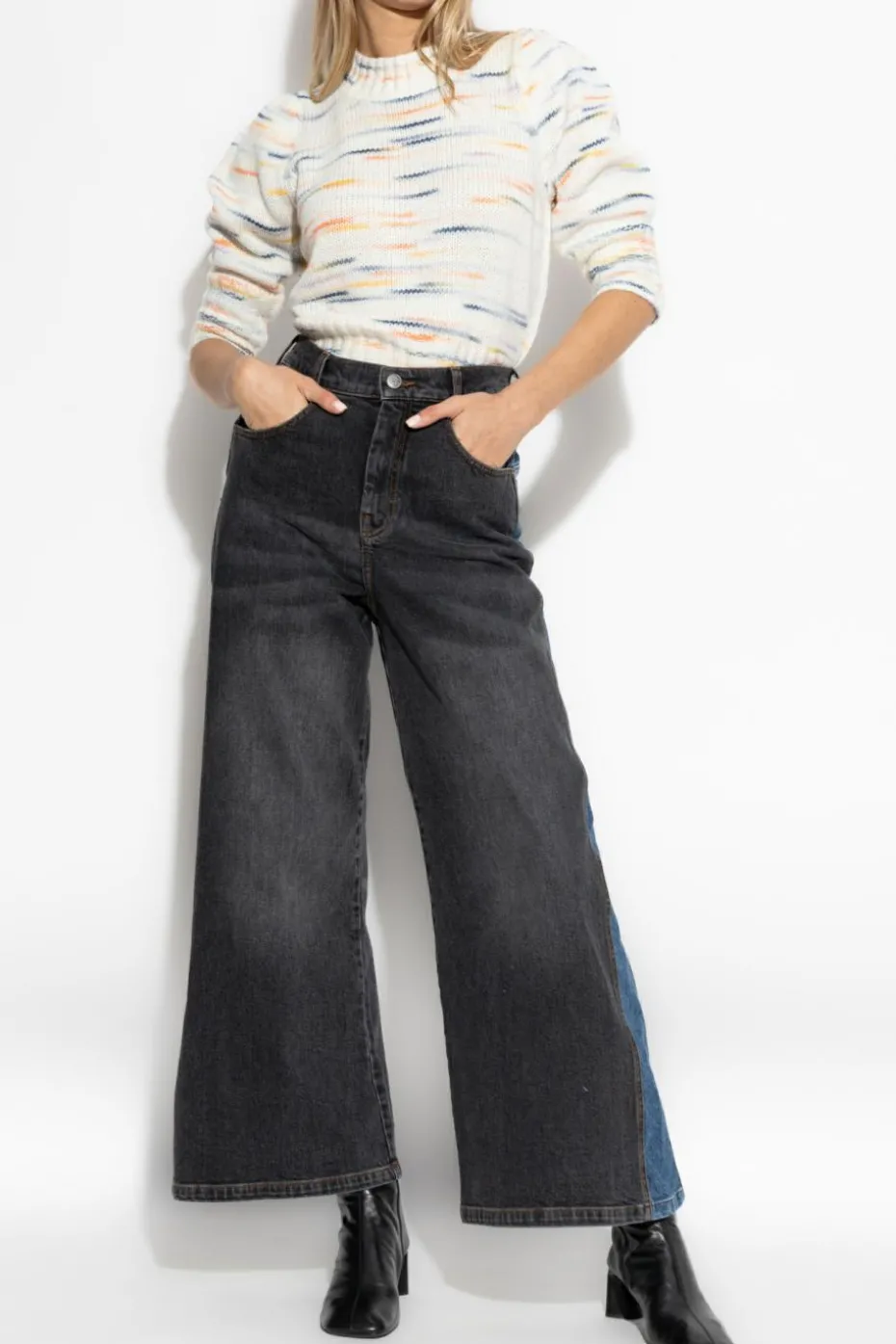 Munthe BLACK Jeans with logo