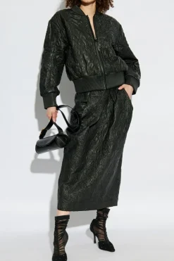 Munthe BLACK Leather skirt 'Faith'