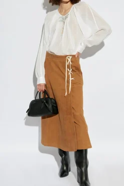 Munthe BROWN Suede skirt ‘Filothea’