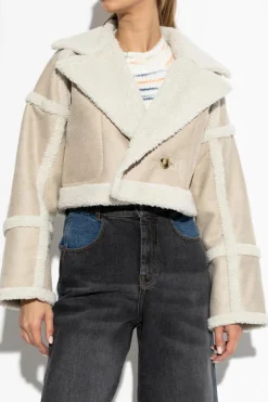 Munthe cream Reversible faux leather coat