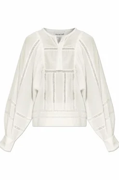 Munthe cream Top with puffy sleeves 'Finetta'