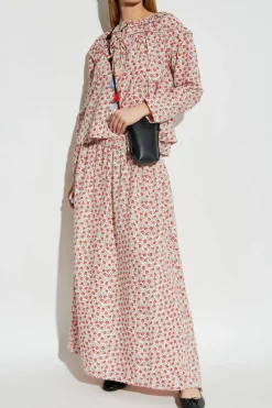 Munthe RED Skirt with floral motif