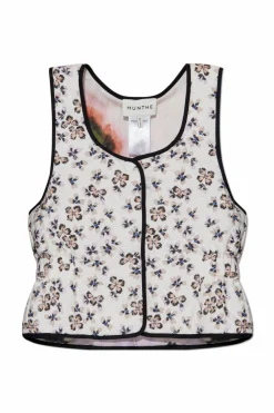 Munthe WHITE Vest with floral motif