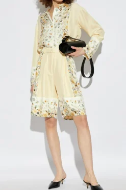 Munthe YELLOW Silk shorts ‘Fabiane’