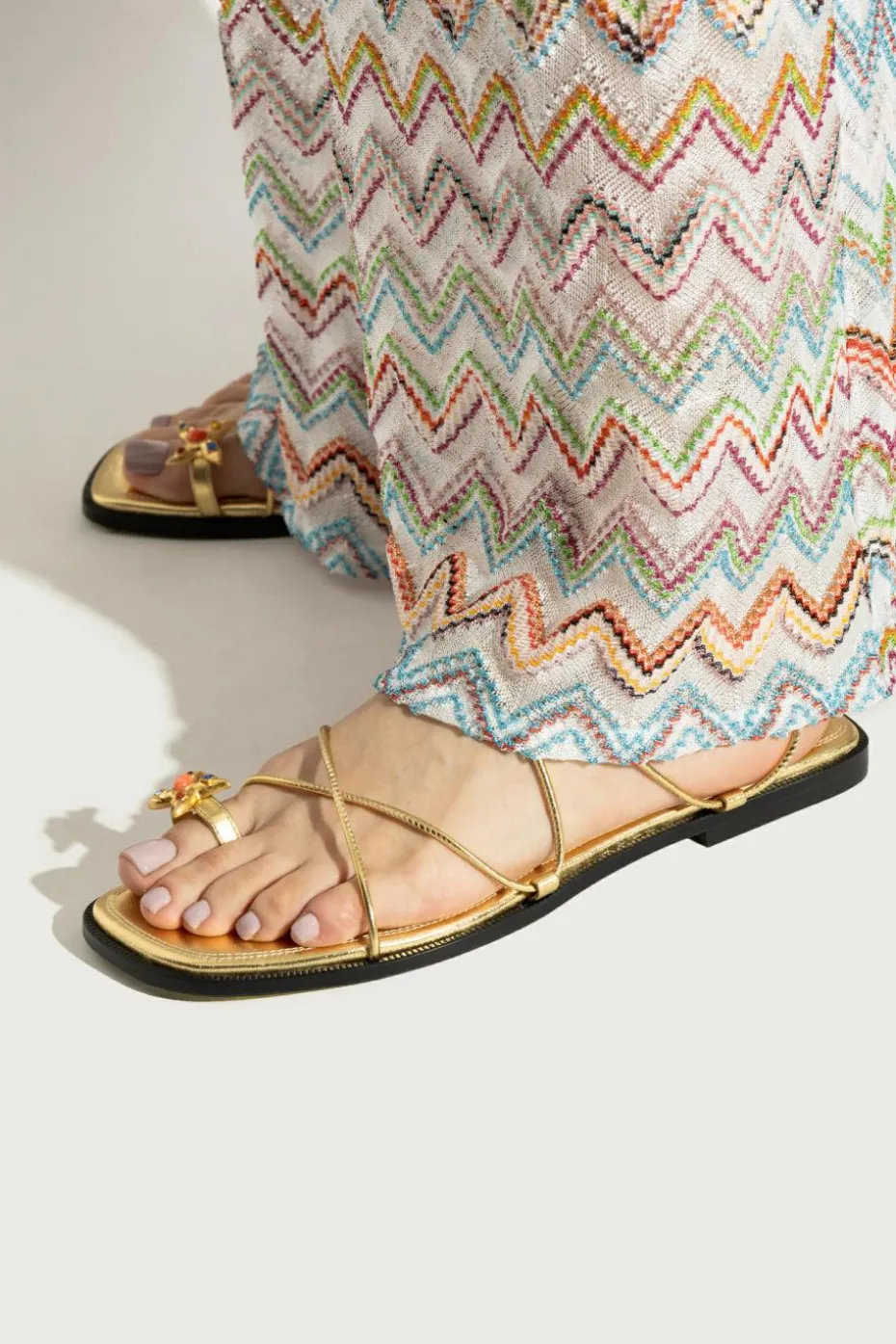 Nodaleto GOLD Sandals with decorative application