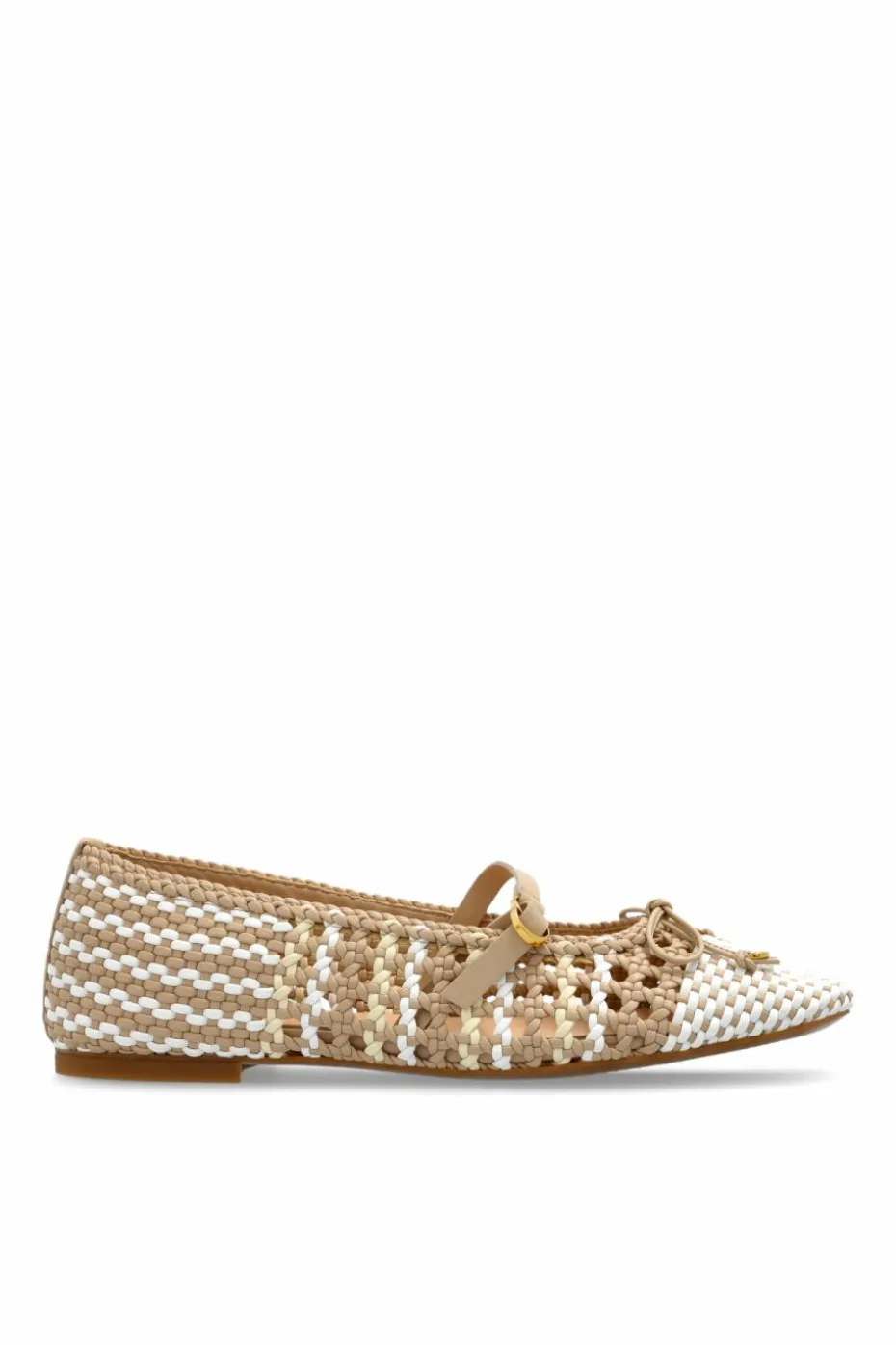 Odissi beige Leather ballet flats Lina