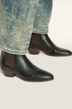 Odissi BLACK Leather ankle boots