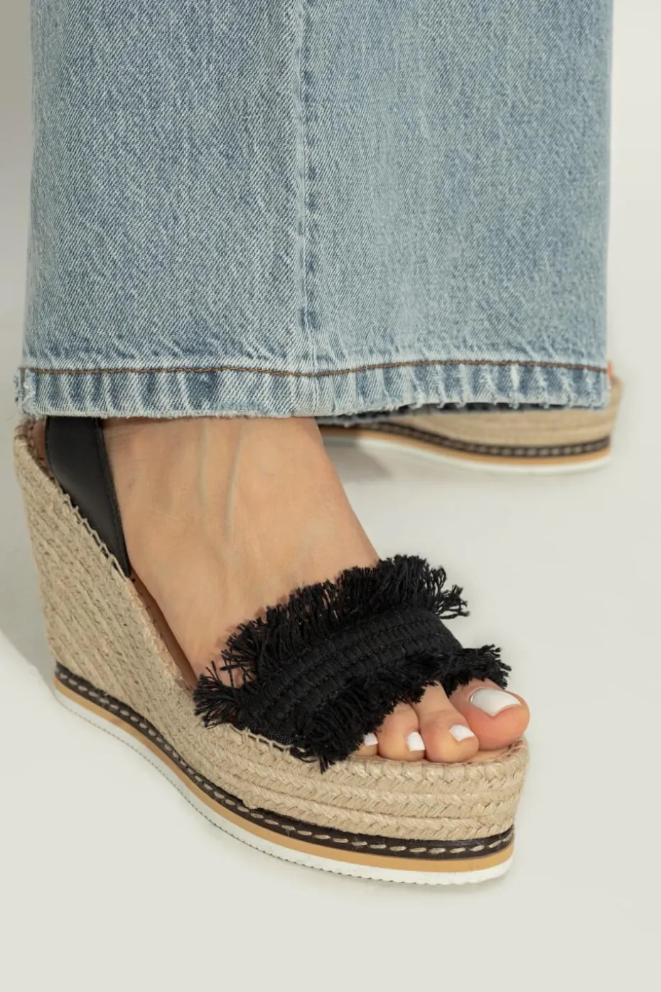 Odissi BLACK Wedge Sandals