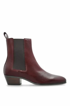 Odissi BURGUNDY Leather ankle boots