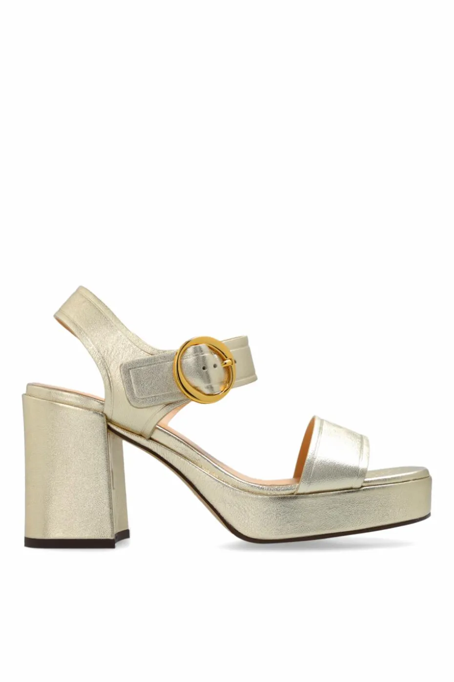 Odissi GOLD Leather heeled sandals