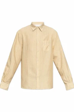 Officine Generale beige Shirt with stripe pattern