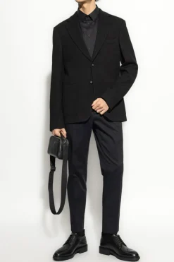 Officine Generale BLACK Blazer with wool finish