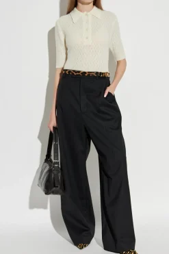 Officine Generale cream Openwork polo ‘Naya’