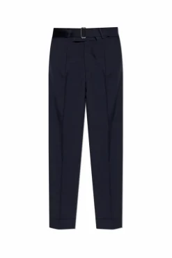 Officine Generale NAVY BLUE Wool pleated trousers ‘Hugo’