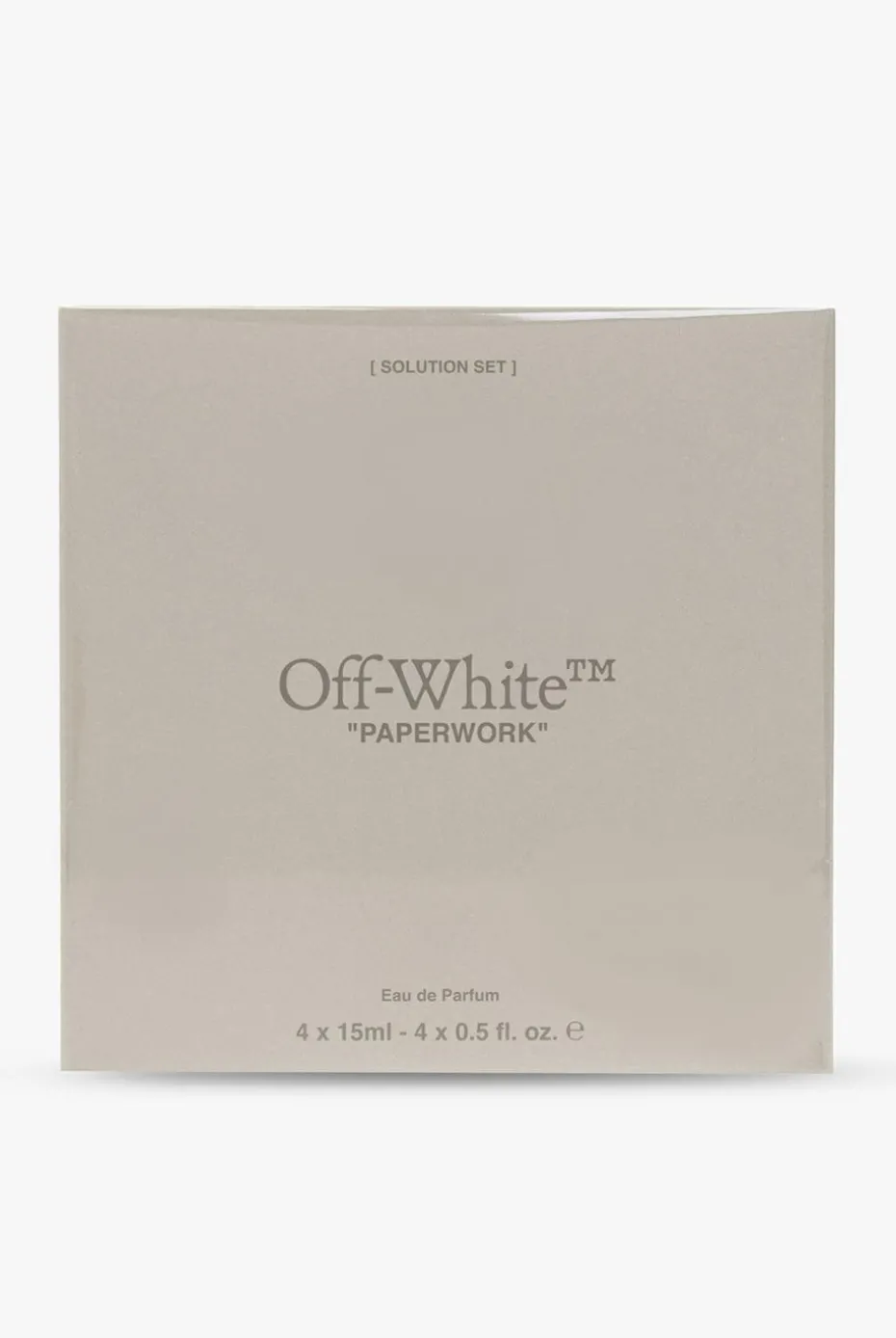 Off-White beige ‘Paperwork Solution Set’ eau de parfum collection