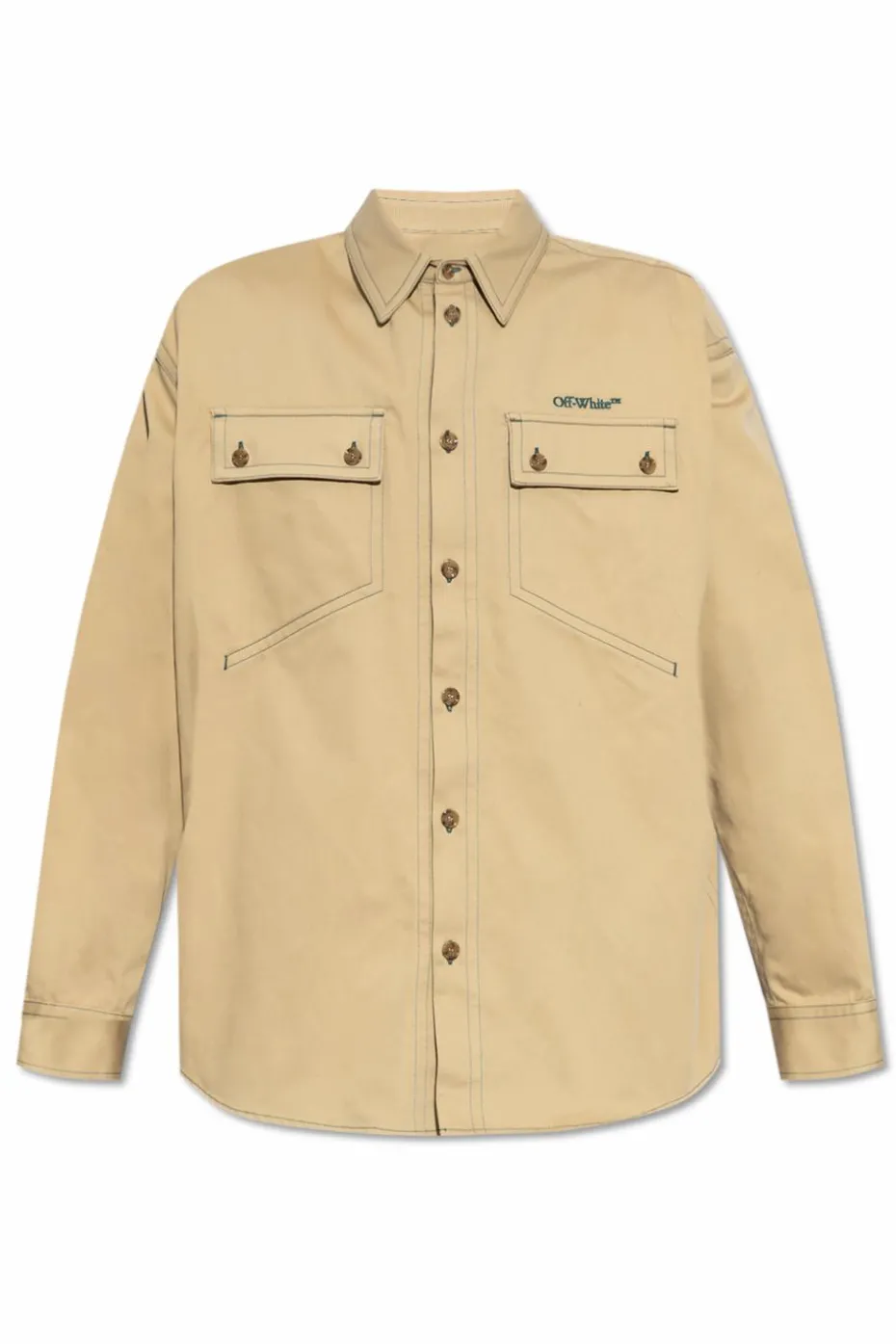 Off-White beige Shirt with embroidered logo
