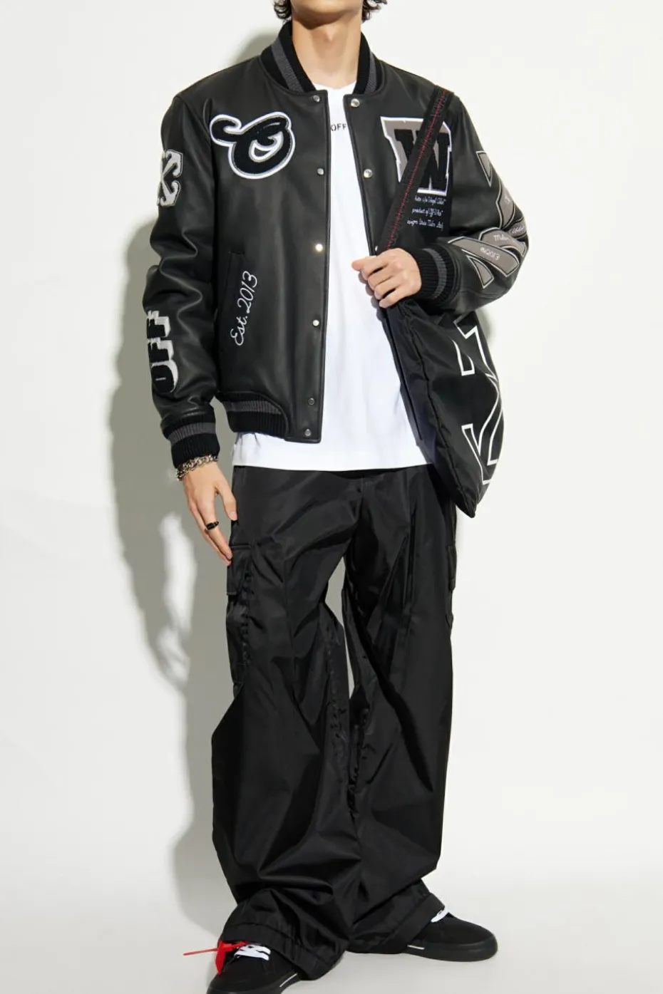 Off-White BLACK Leather jacket