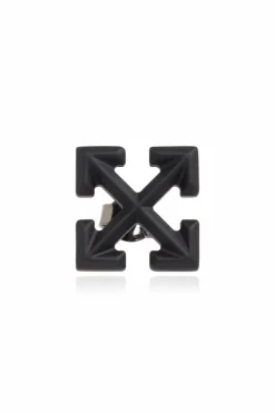 Off-White BLACK Single earring in logo shape