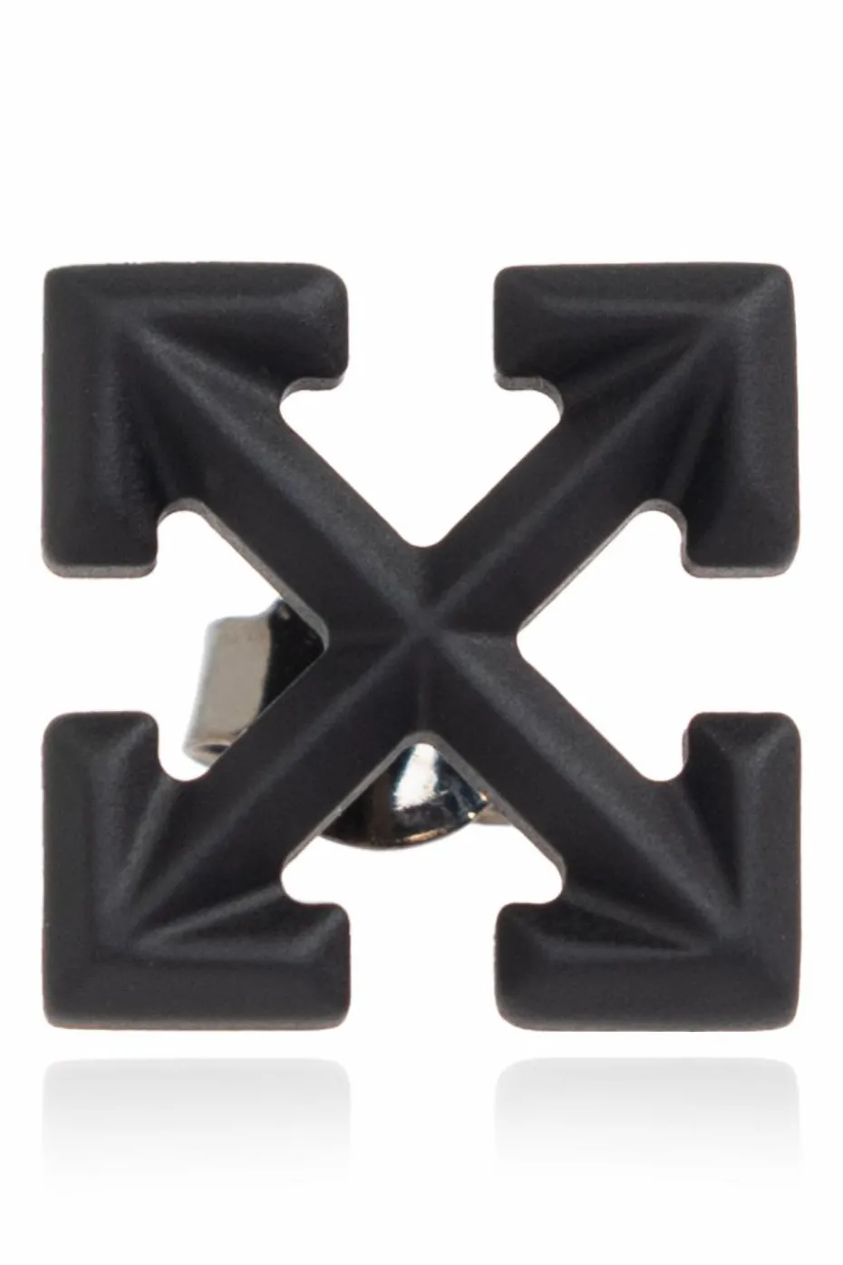 Off-White BLACK Single earring in logo shape