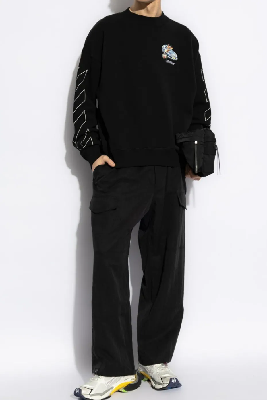 Off-White BLACK Sweatshirt with logo