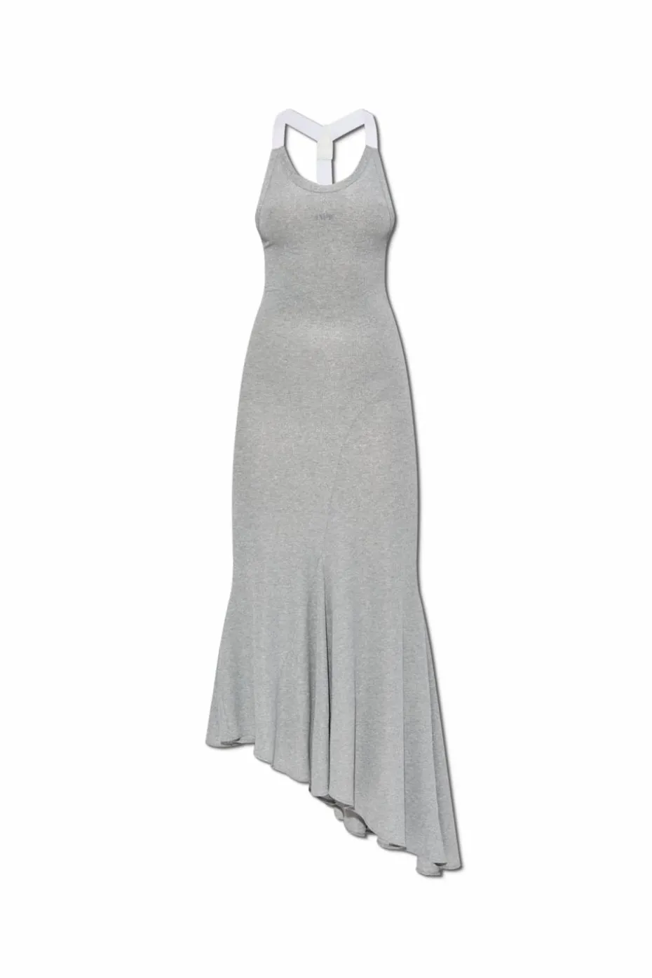 Off-White GREY Ribbed off-shoulder dress