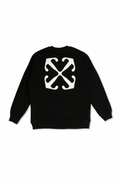 Off-White Kids BLACK Sweatshirt with printed logo