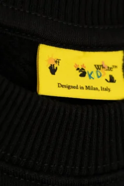Off-White Kids BLACK Sweatshirt with printed logo