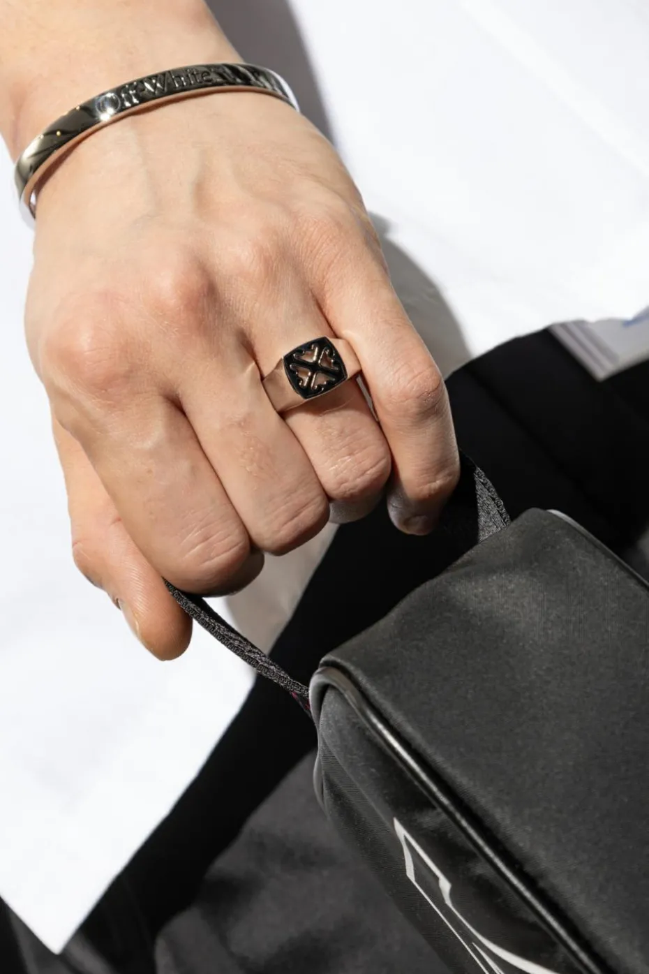 Off-White SILVER Brass ring