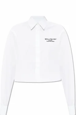 Off-White WHITE Short shirt with embroidered logo