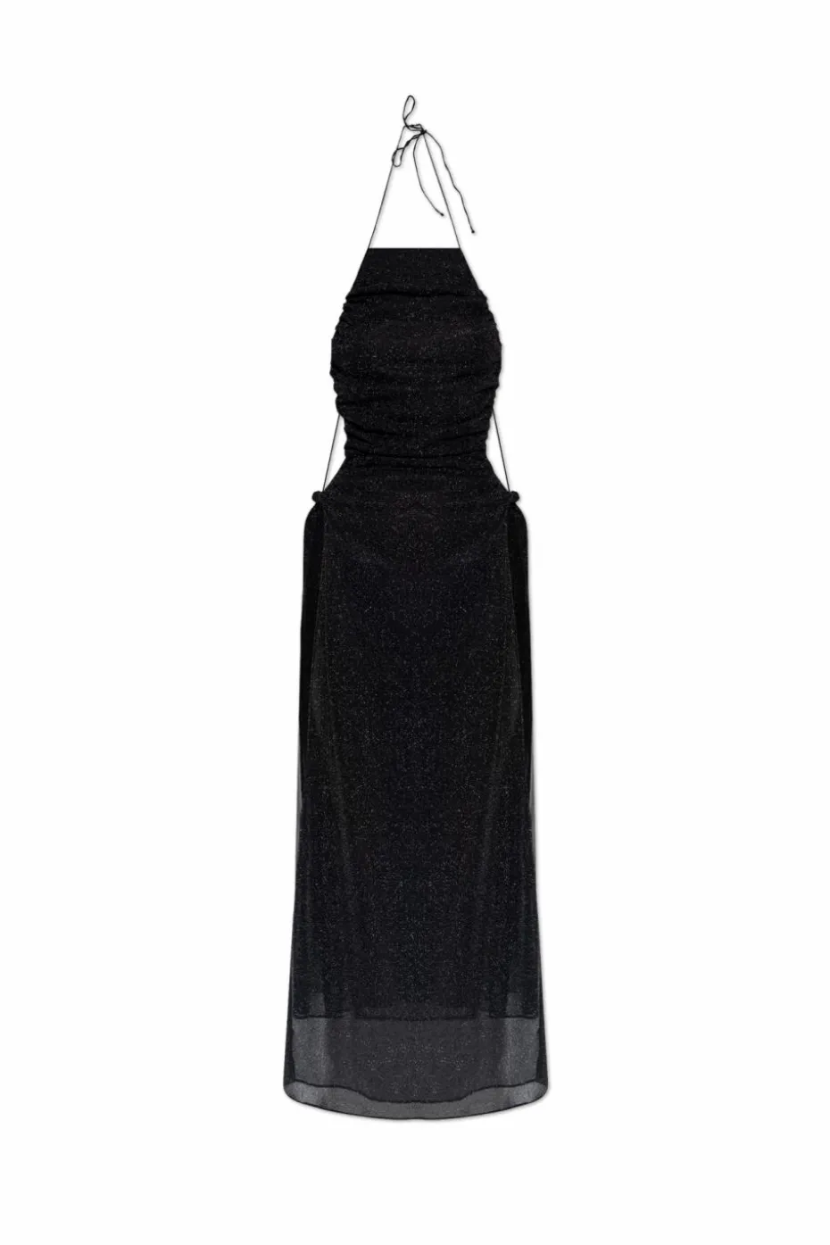 Oseree BLACK Dress finished with lurex thread