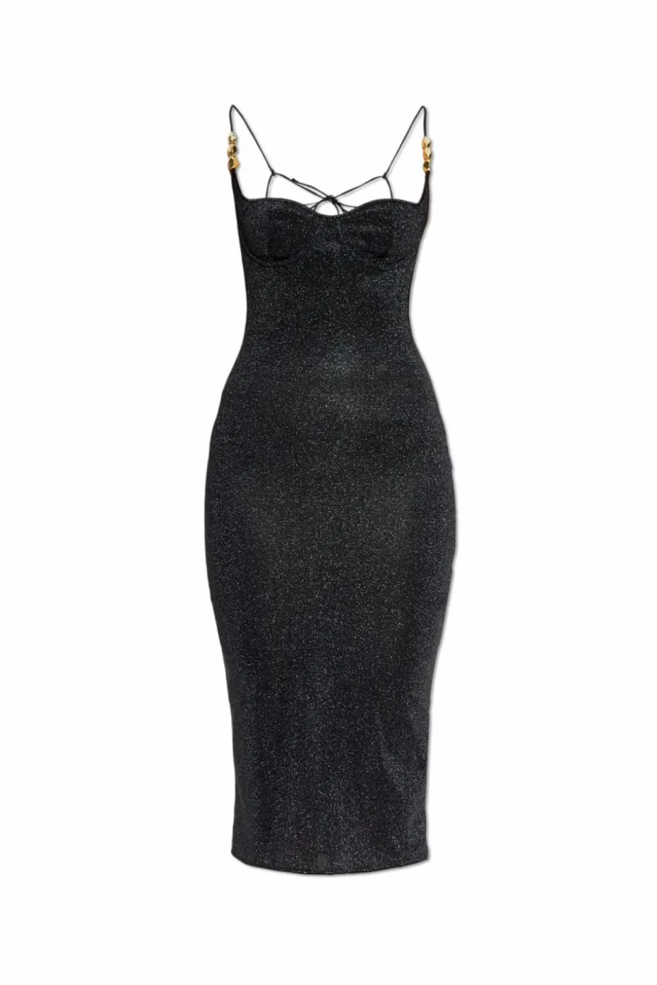 Oseree BLACK Dress with lurex thread