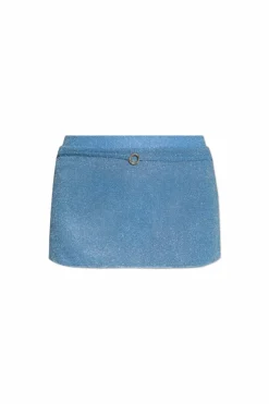 Oseree BLUE Skirt finished with lurex thread