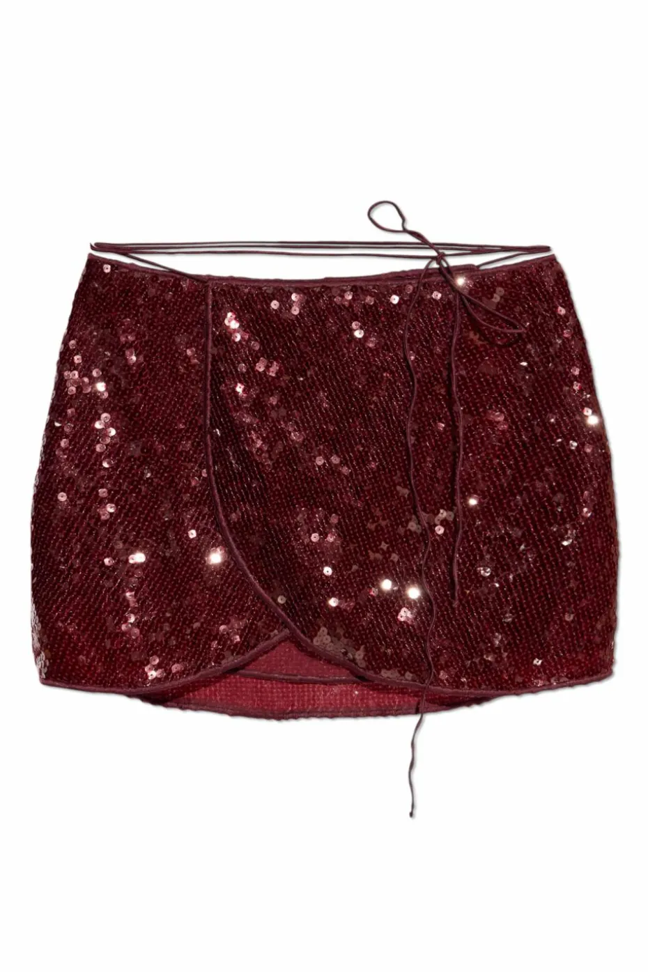 Oseree BURGUNDY Short sequin pareo