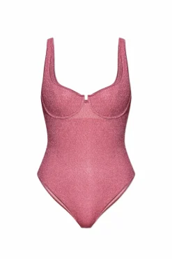 Oseree PINK One-piece swimsuit with lurex thread