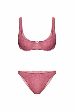 Oseree PINK Two-piece swimsuit with lurex thread