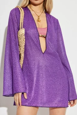 Oseree PURPLE Dress with lurex thread
