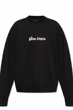 Palm Angels BLACK Sweatshirt with printed logo