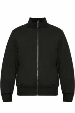 Palm Angels BLACK Sweatshirt with stand-up collar