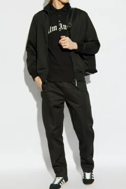Palm Angels BLACK Sweatshirt with stand-up collar
