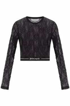 Palm Angels BLACK T-shirt with logo