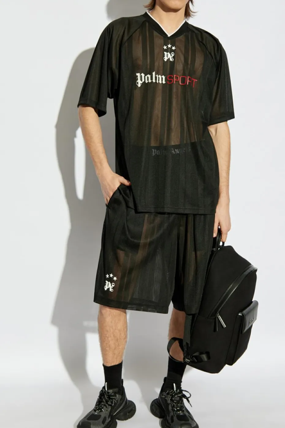 Palm Angels BLACK T-shirt with logo
