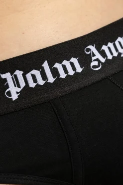 Palm Angels BLACK Two-pack briefs with logo