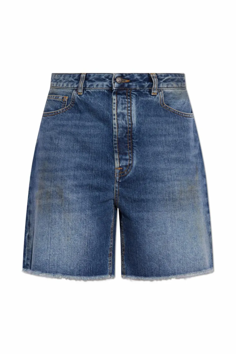 Palm Angels BLUE Denim shorts with vintage effect