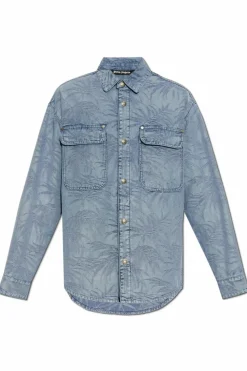 Palm Angels BLUE Denim shirt